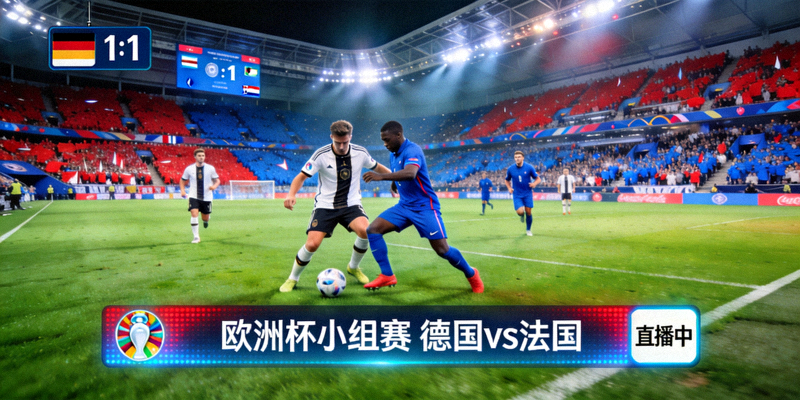 德国对阵法国的欧洲杯小组赛直播画面